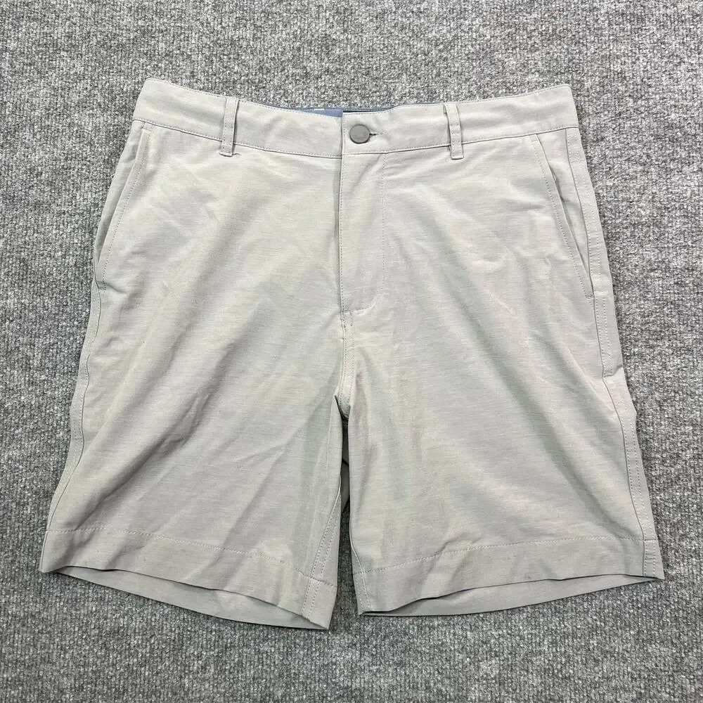 Faherty All Day Shorts Mens 30 Gray Chino Quick Dry 7 Inch Inseam Casual